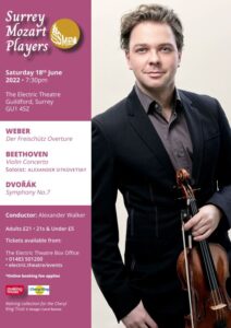 Surrey Mozart Players Concert 18th June 2022, 7:30pm at The Electric Theatre